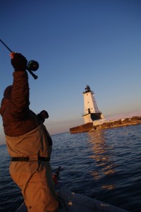 Salmon, steelhead and trout fishing in Ludington Michigan.