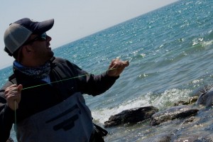 Carp fishing on Lake Michigan.