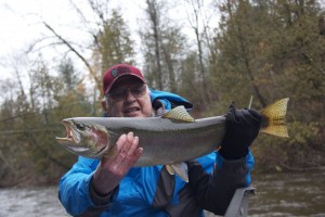 Fly fishing for salmon, trout and steelhead.